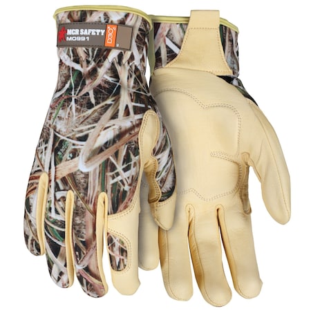 Mcr Safety Gloves, Multi-Task Mossy Oak Gold Goat D3O, L, PR MO991L